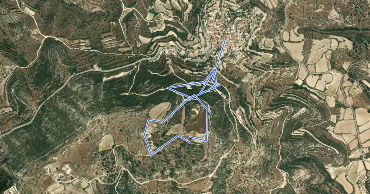 Маршрут Kordylas Nature Trail на спутниковом снимке