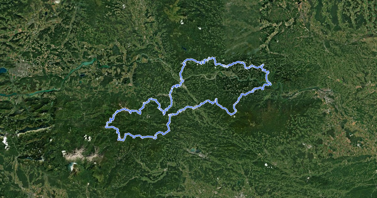 Маршрут Koroška planinska pot на спутниковом снимке