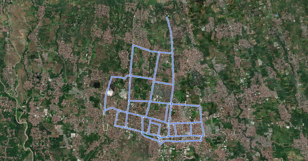 Маршрут Kota Purwokerto на спутниковом снимке