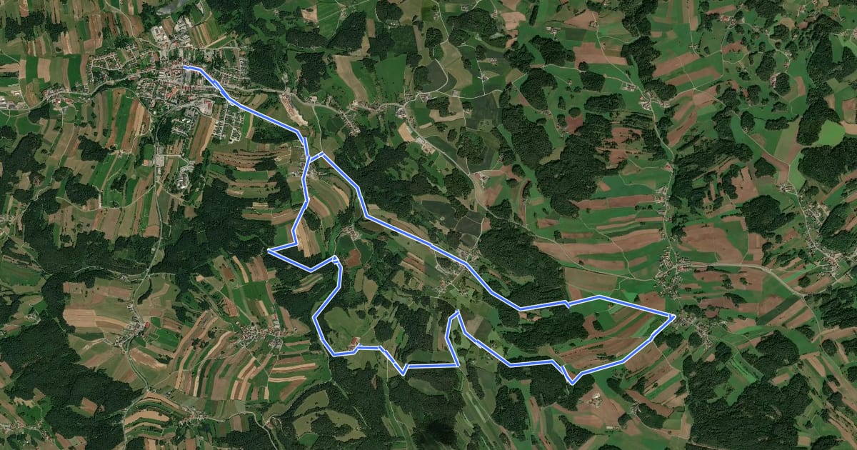 Маршрут Kotting Nondorf-Wanderweg 39 на спутниковом снимке