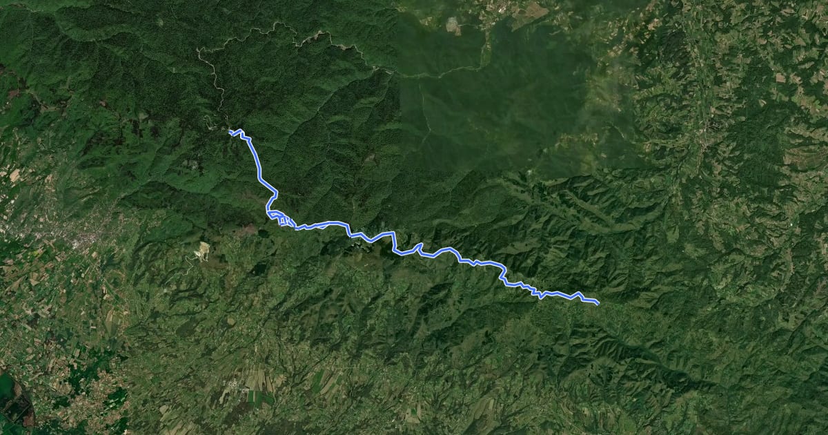 Маршрут Kozara - Balkis Route на спутниковом снимке
