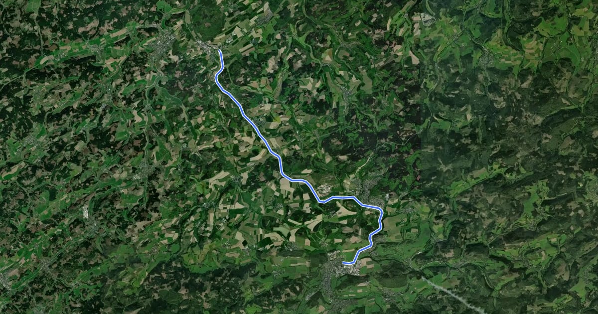 Маршрут KPN Eslohe (45) - (46) Schmallenberg (Version 2) на спутниковом снимке