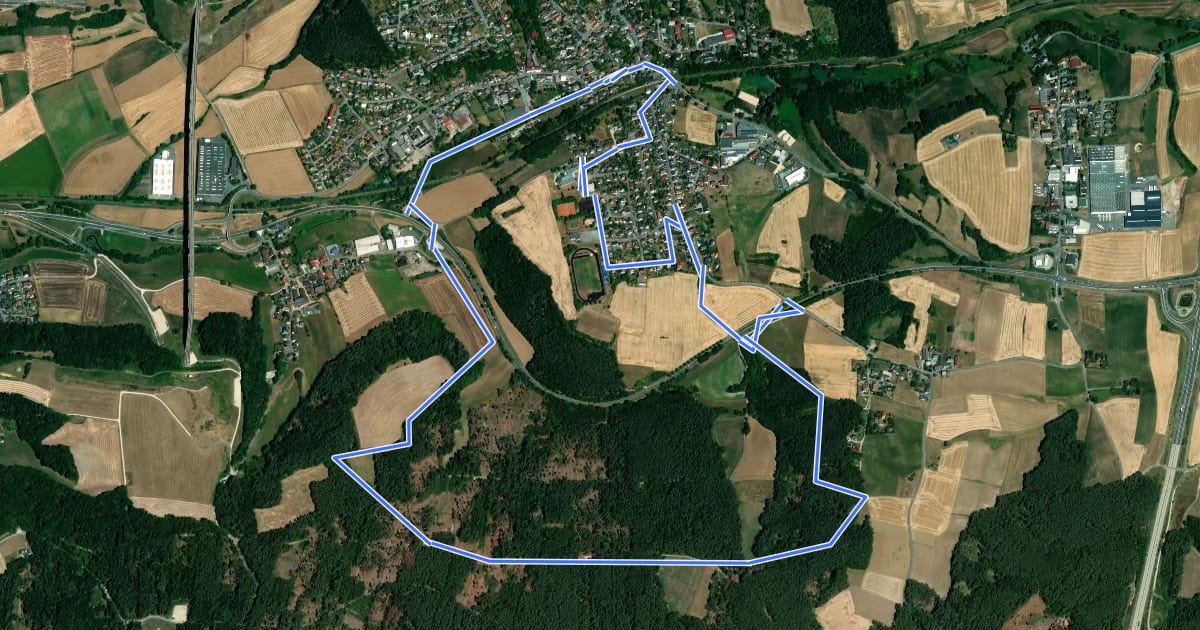 Маршрут Krümmelsbach Rundweg (Grub am Forst) на спутниковом снимке