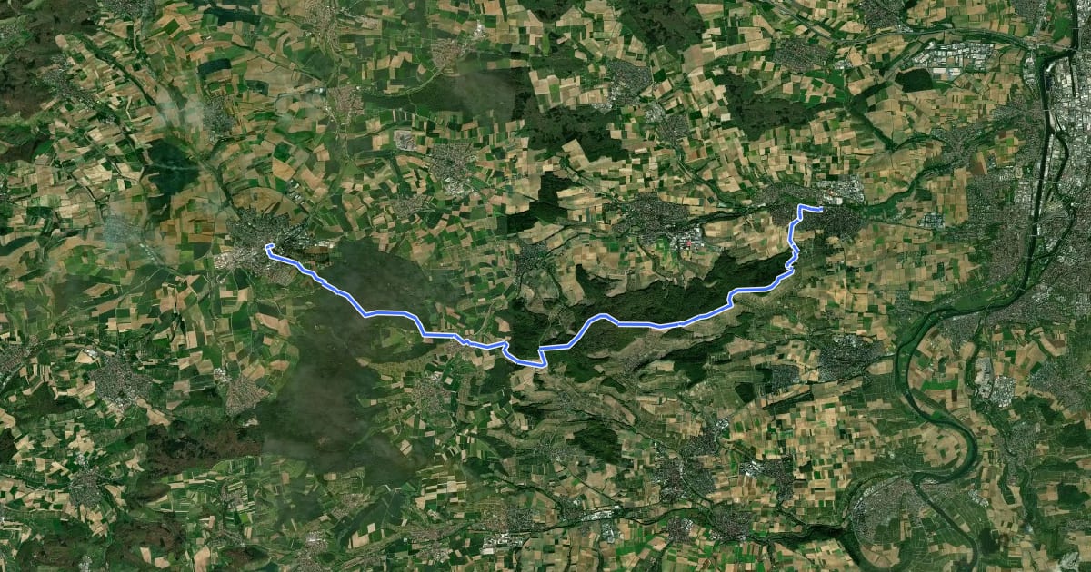 Маршрут KR1 Weinwanderung am Heuchelberg на спутниковом снимке