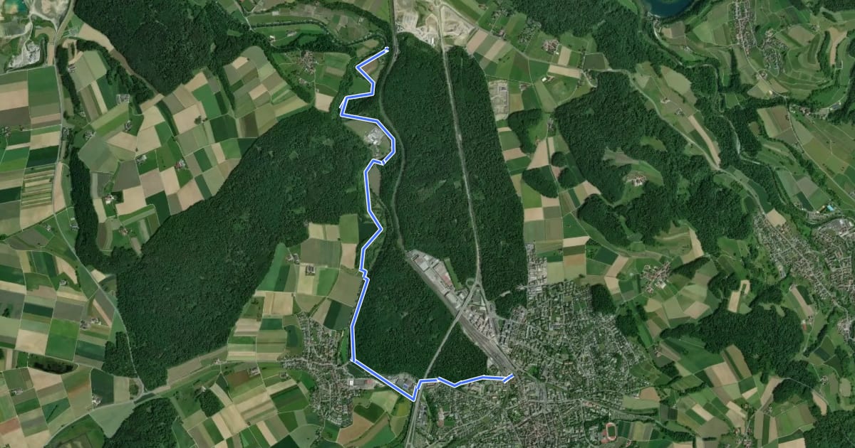 Маршрут Kraft des Wassers an der Glatt на спутниковом снимке