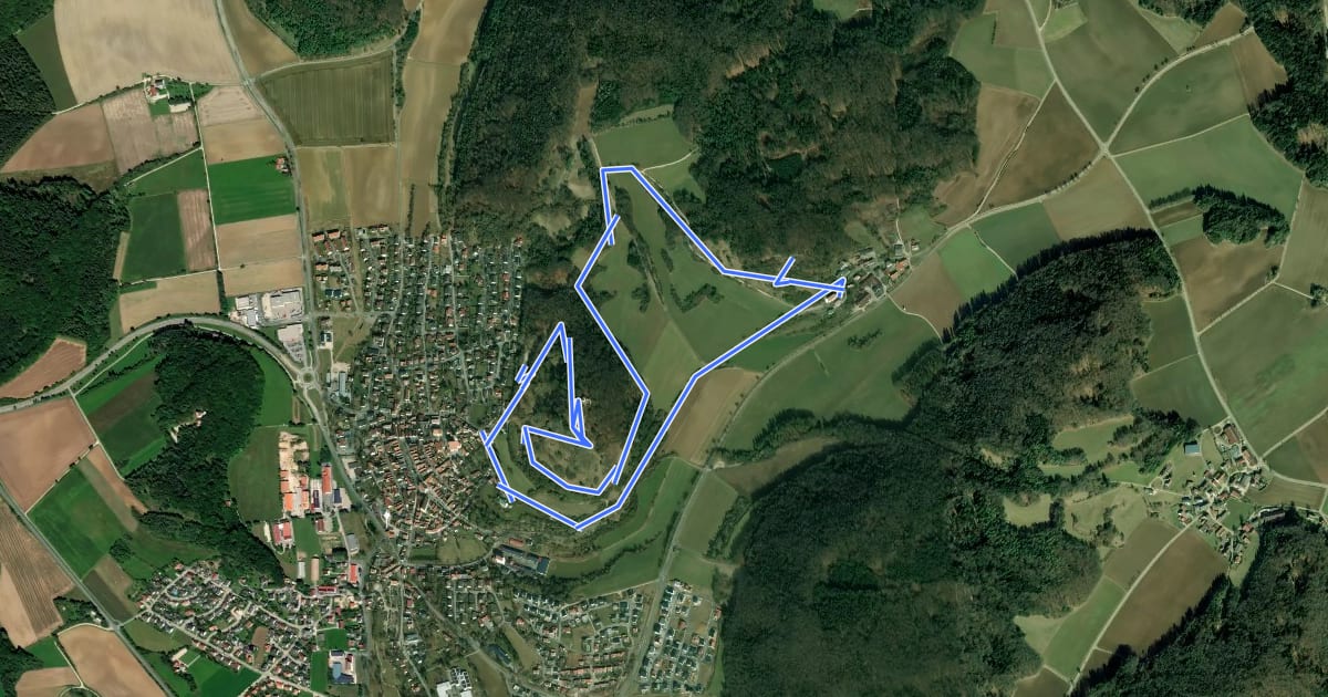 Маршрут Kraftort Wanderung на спутниковом снимке