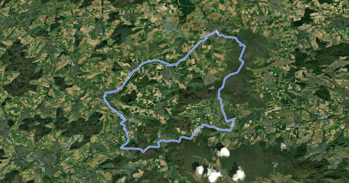 Маршрут Kraichgau-Blick-Tour на спутниковом снимке