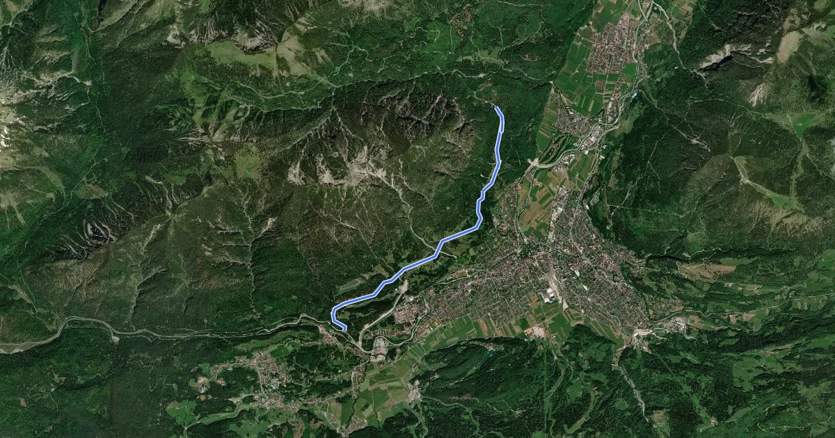 Маршрут Kramerplateauweg на спутниковом снимке