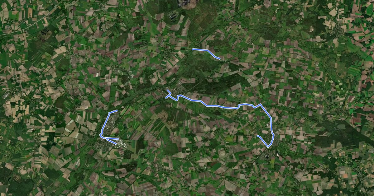 Маршрут Kranich-Route Radweg на спутниковом снимке