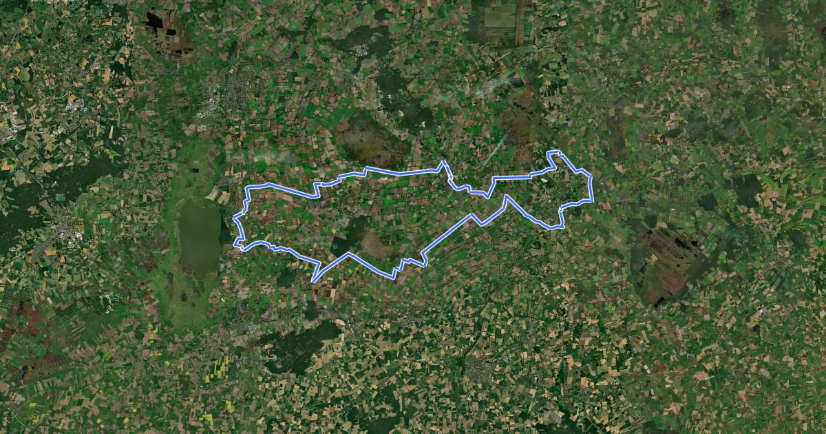 Маршрут Kranich-Tour на спутниковом снимке