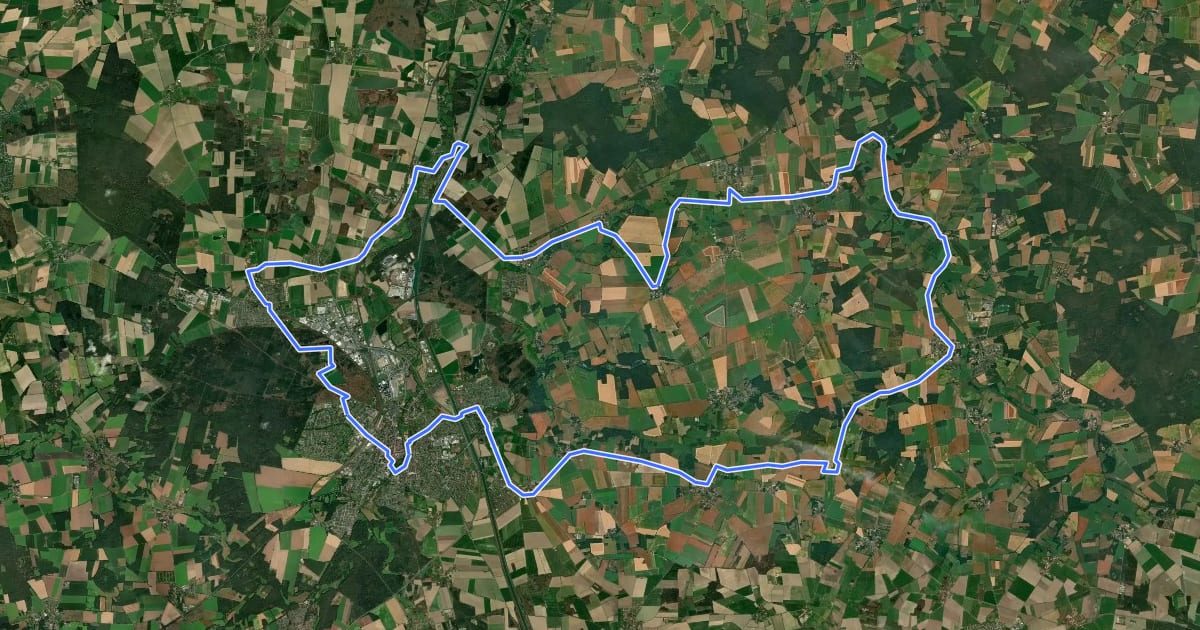 Маршрут Kranichroute на спутниковом снимке