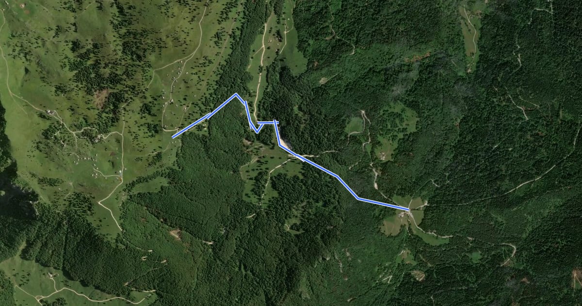 Маршрут Kranjski Rak - Gojška pl. на спутниковом снимке