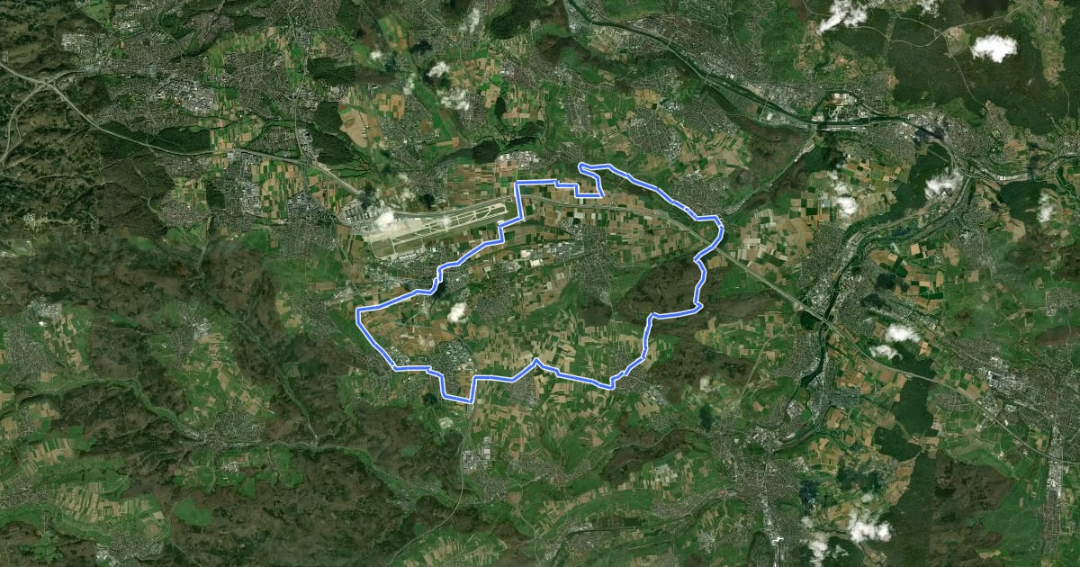 Маршрут Kraut- und Rübenweg на спутниковом снимке