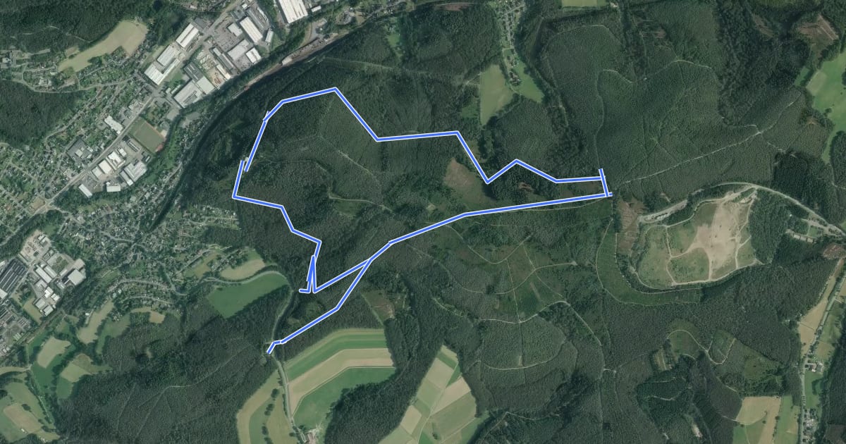 Маршрут Kredenbach Rundweg A4 на спутниковом снимке