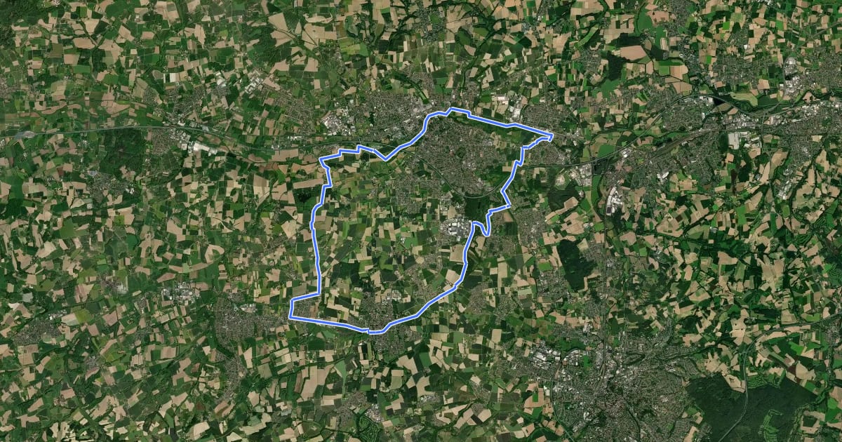 Маршрут Kreis Herford - Tagestour 4 (Landschaftstour zwischen Bünde und Enger) на спутниковом снимке
