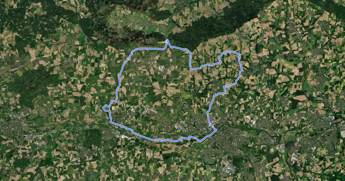 Маршрут Kreis Herford - Tagestour 5 (Kulturlandschaft zwischen Elseaue und Wiehengebirge) на спутниковом снимке