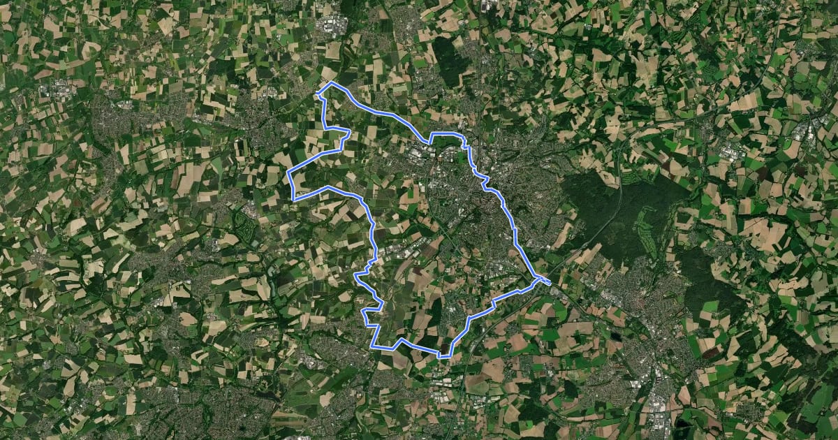 Маршрут Kreis Herford - Tagestour 7 (Herford und der Südwesten) на спутниковом снимке
