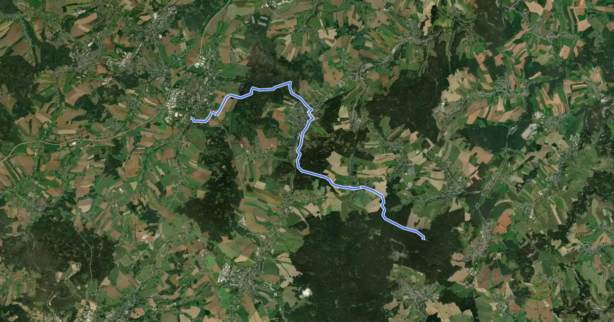 Маршрут Kreiswanderweg Stollberg на спутниковом снимке