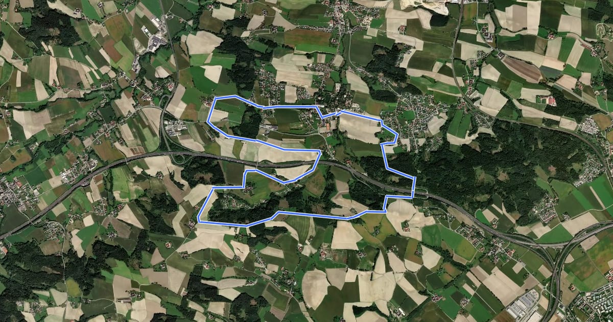 Маршрут Krenglbacher Höhenweg на спутниковом снимке