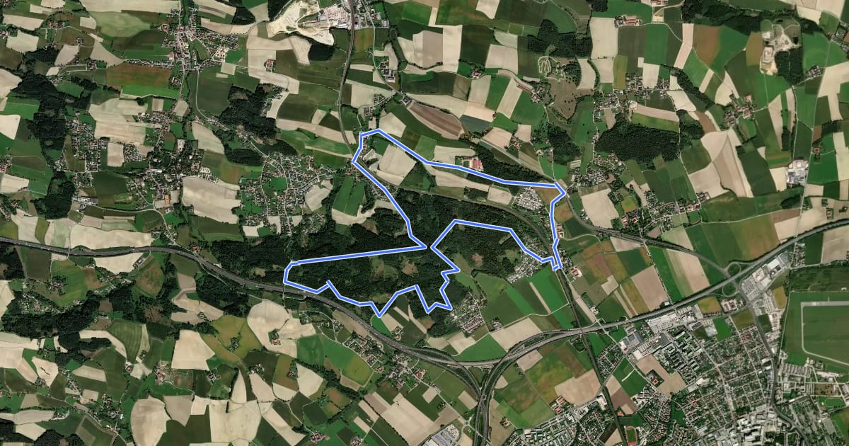 Маршрут Krenglbacher Waldweg 2 на спутниковом снимке