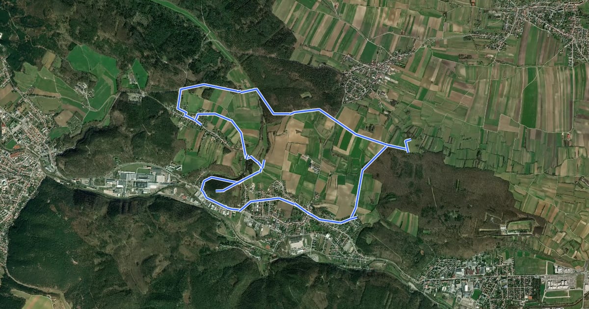 Маршрут Kreuz Wanderung (St. Veit) на спутниковом снимке