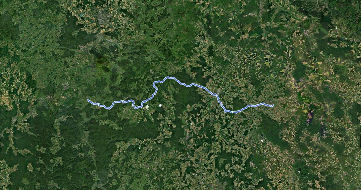 Маршрут Kreuzbergweg на спутниковом снимке