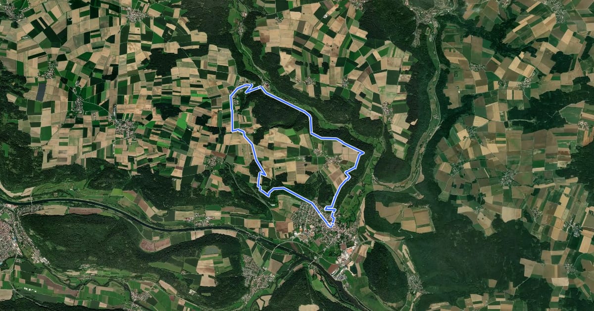 Маршрут Kreuzbergweg на спутниковом снимке