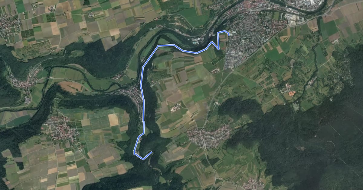 Маршрут Kreuzerfeld-Bad Niedernau на спутниковом снимке