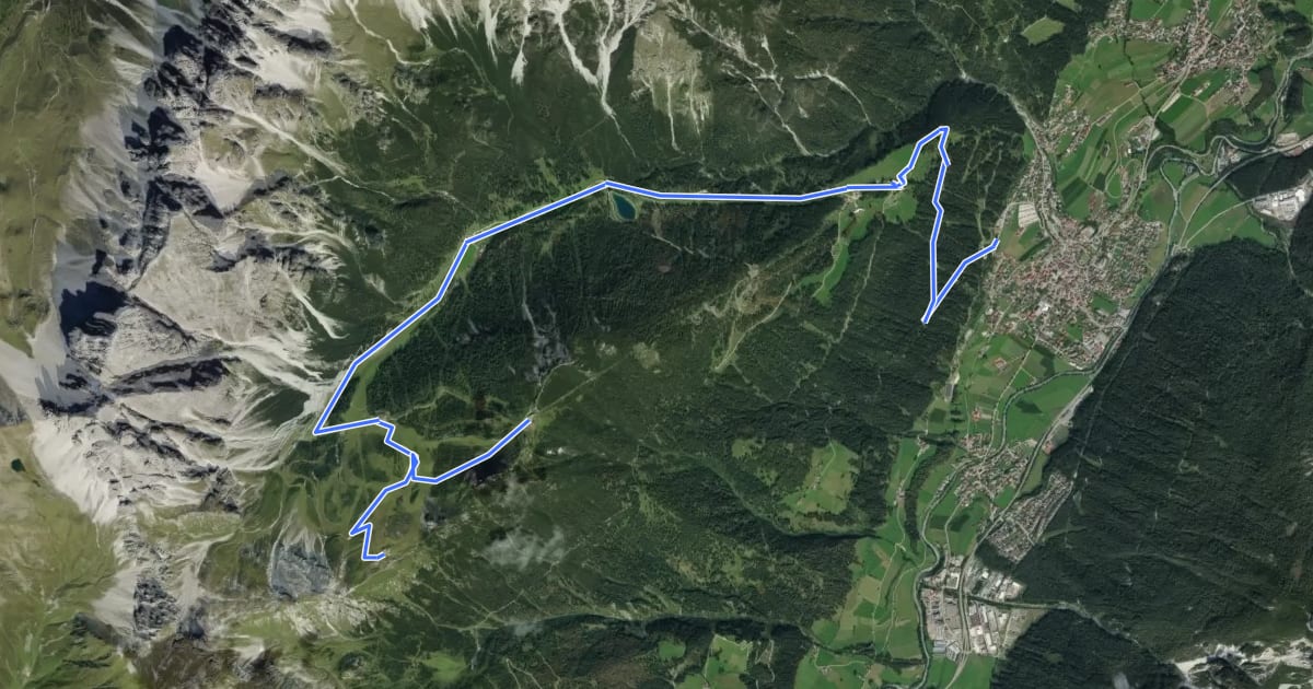 Маршрут Kreuzjoch на спутниковом снимке