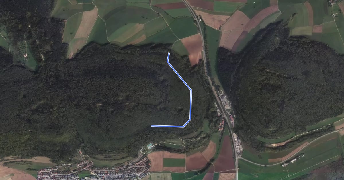 Маршрут Kreuzung Kapellenweg - Ruhebank Bleicheweg на спутниковом снимке