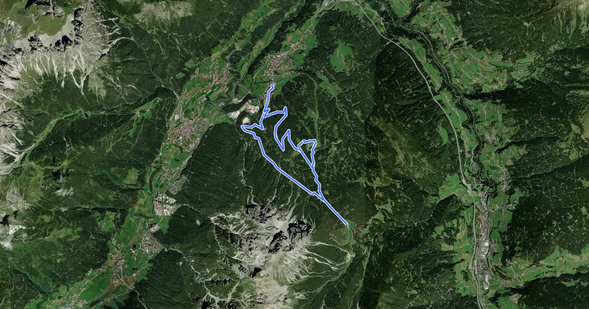 Маршрут Kreuzweg на спутниковом снимке