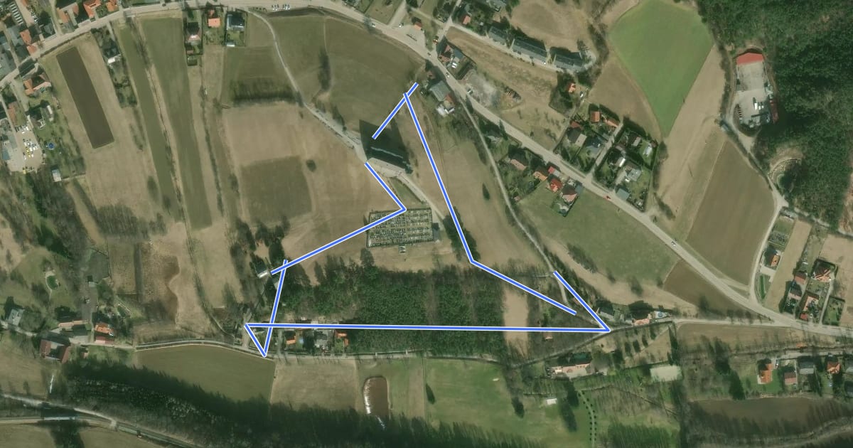 Маршрут Kreuzweg на спутниковом снимке