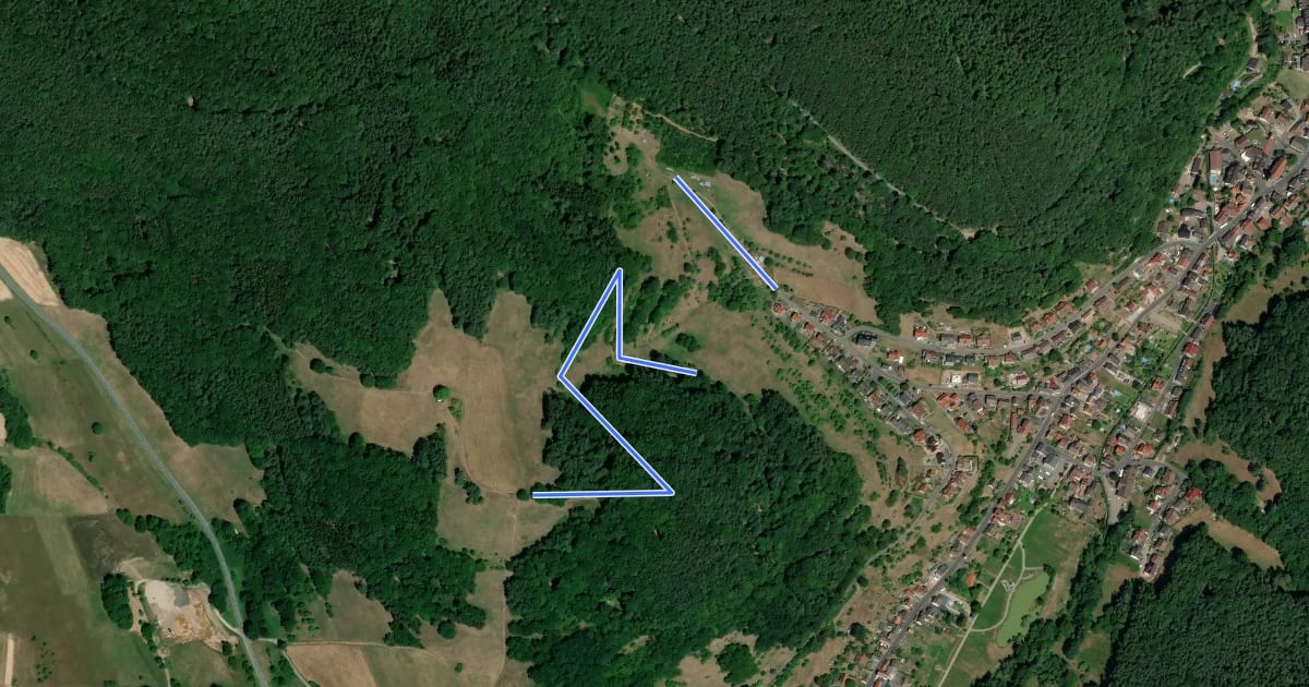 Маршрут Kreuzweg am Kapellenweg на спутниковом снимке
