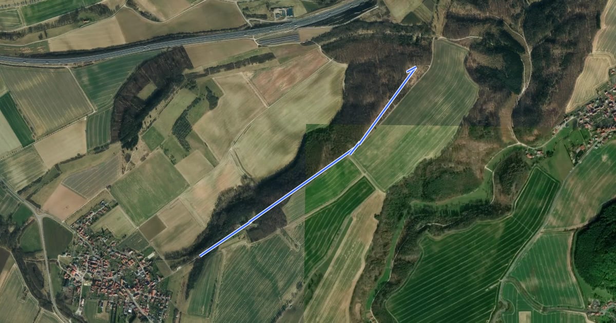 Маршрут Kreuzweg Kirchgandern на спутниковом снимке