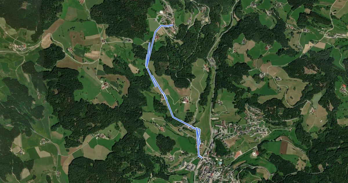 Маршрут Kreuzweg nach Kaltenberg Nr. 50 на спутниковом снимке