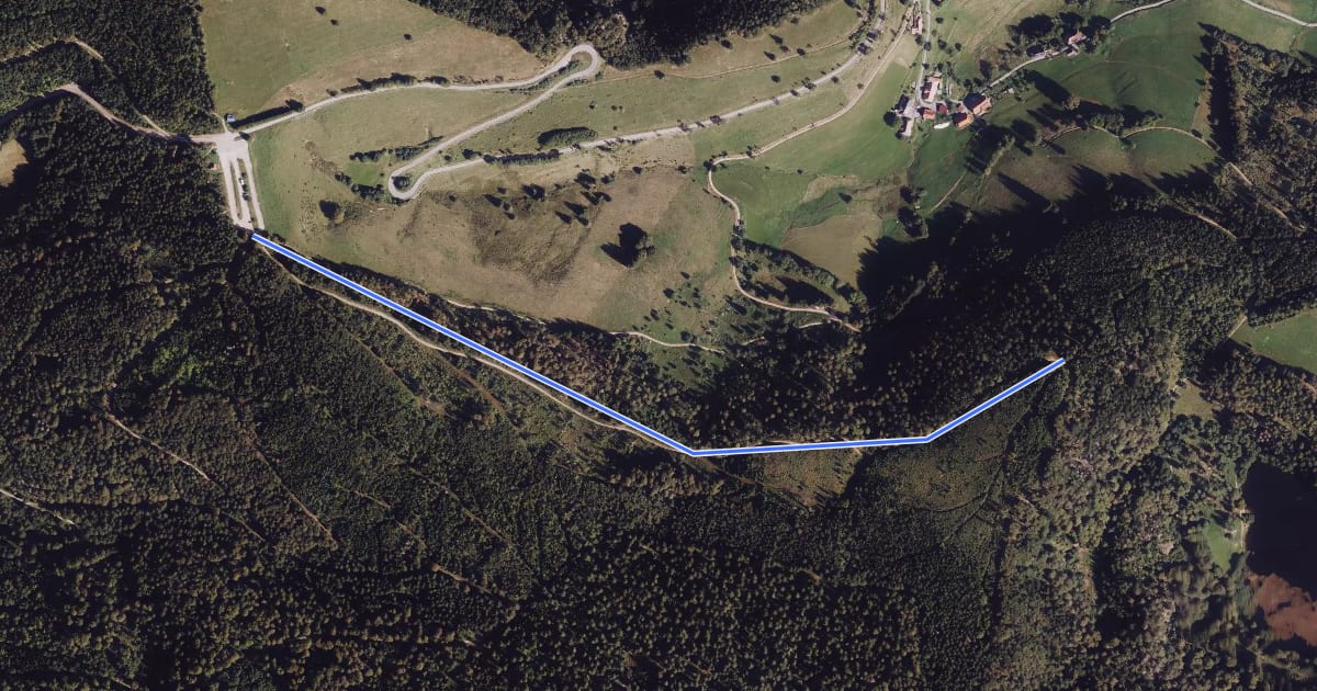 Маршрут Kreuzweg Parkplatz - Rosswaldweg на спутниковом снимке