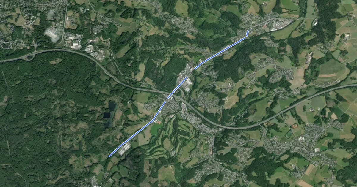 Маршрут Kreuzweg Sülztal von 1792 на спутниковом снимке