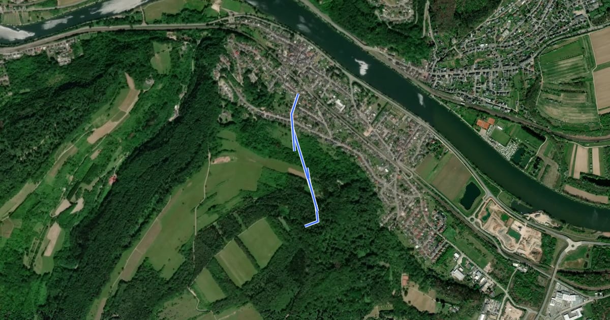 Маршрут Kreuzweg Wasserliesch на спутниковом снимке