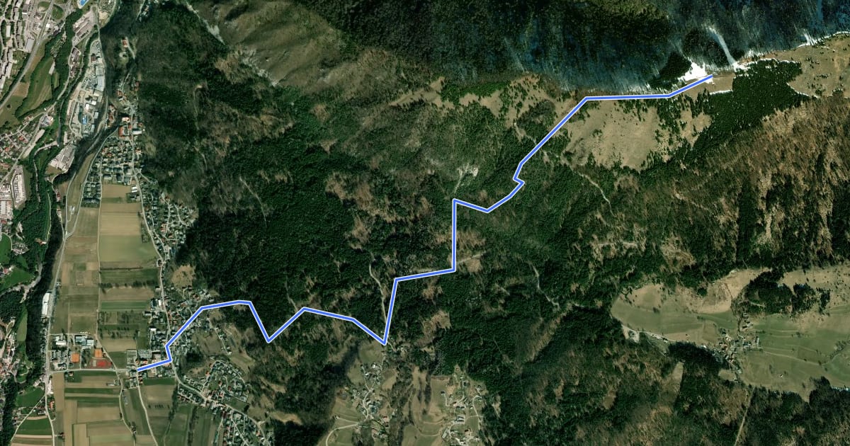 Маршрут Križe - Zg. Vetrno - Koča na Kriški gori на спутниковом снимке