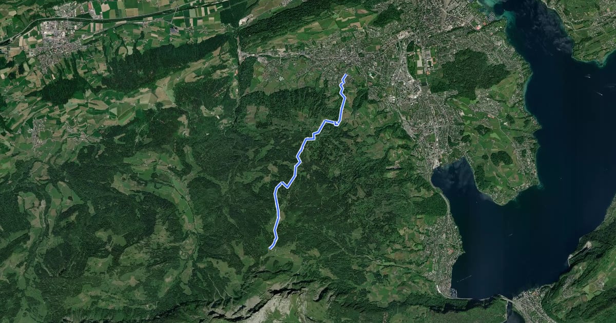 Маршрут Kriens Pilatus-Bahnen - Fräkmüntegg на спутниковом снимке