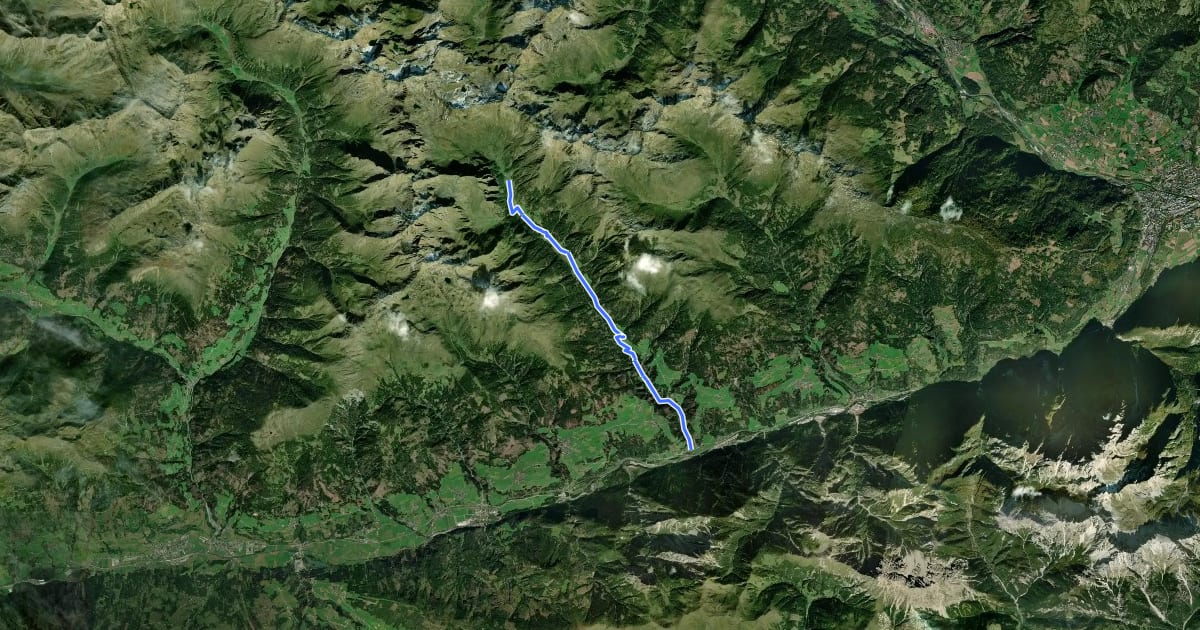Маршрут Kristeinertal на спутниковом снимке