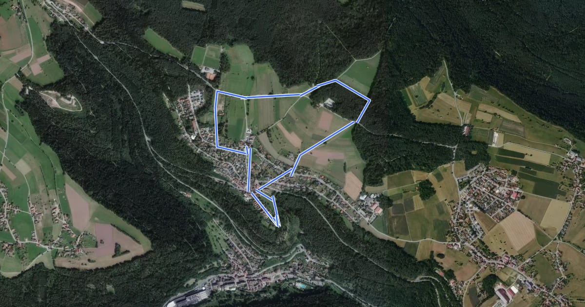 Маршрут Krokusweg на спутниковом снимке