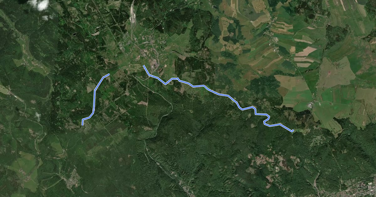 Маршрут Krušnohorská lyžařská magistrála на спутниковом снимке
