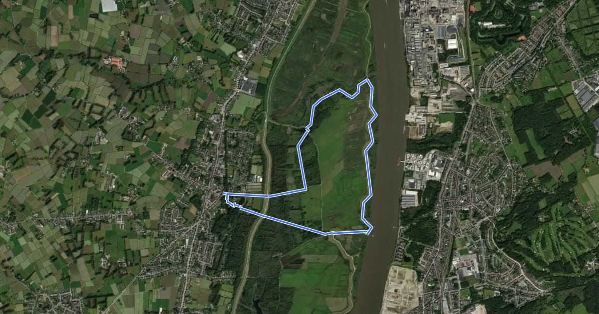 Маршрут Kruibeekse Kreekroute на спутниковом снимке