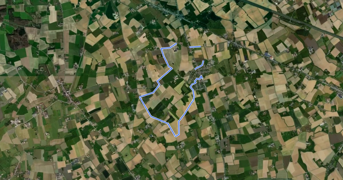 Маршрут Kruisekewandelroute на спутниковом снимке