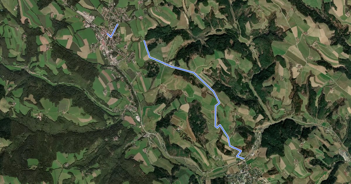 Маршрут Krumbach - Bad Schönau на спутниковом снимке