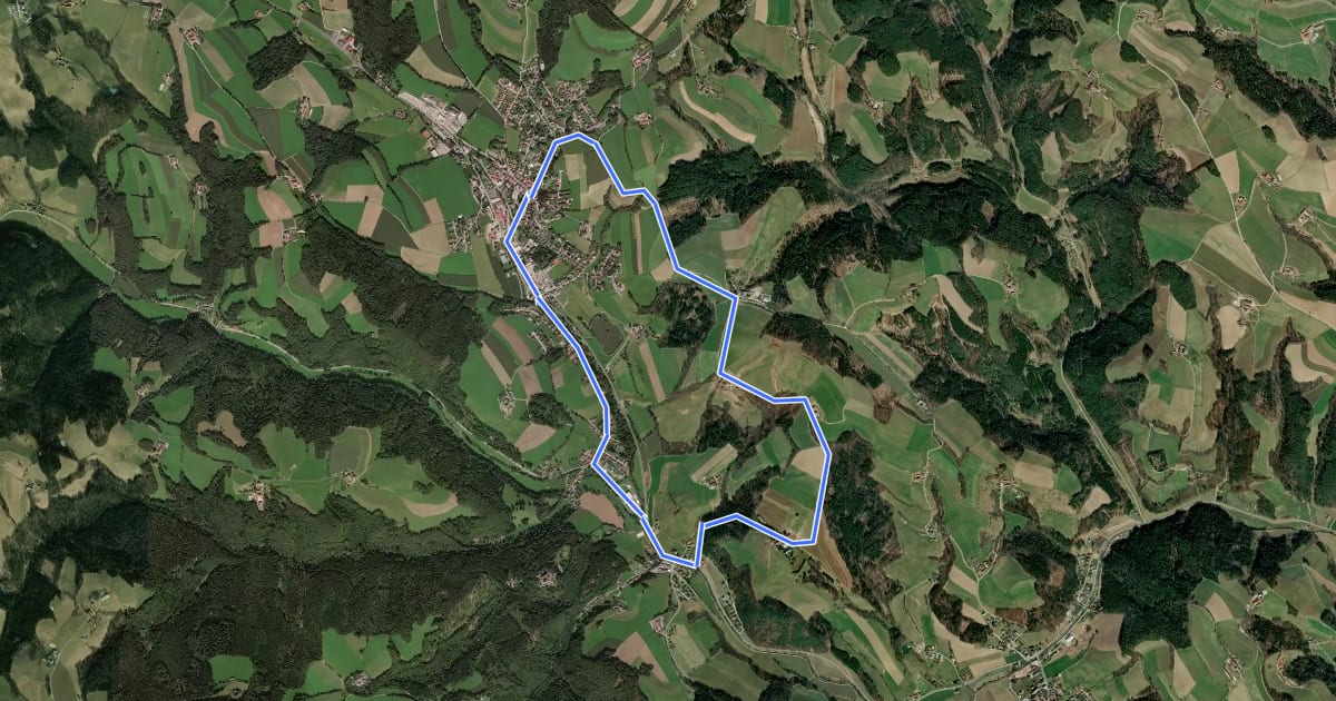Маршрут Krumbach - Lindenhof - Gasthof Sägemühle - Unterhaus - Heimatmuseum - Krumbach на спутниковом снимке