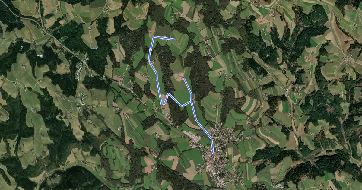 Маршрут Krumbach - Peinthor Marterl Rundwanderweg на спутниковом снимке