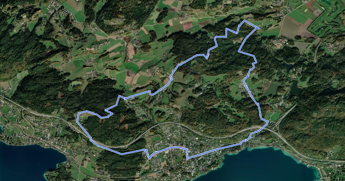 Маршрут Krumpendorfer Weitwanderweg на спутниковом снимке