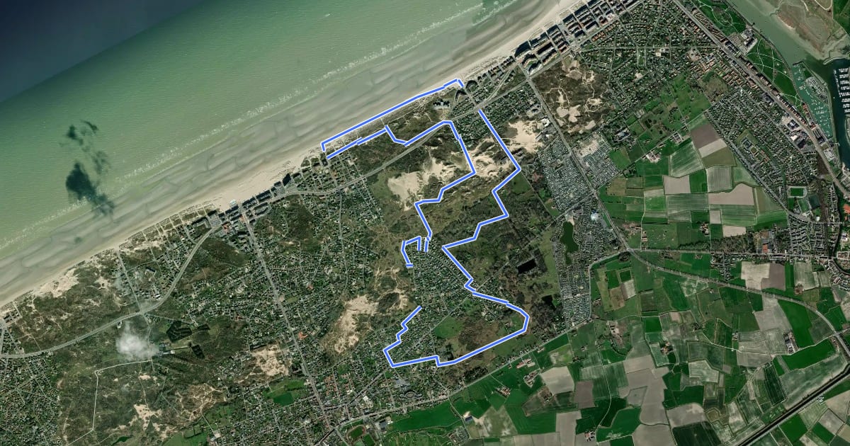 Маршрут Kruwers wandelroute на спутниковом снимке